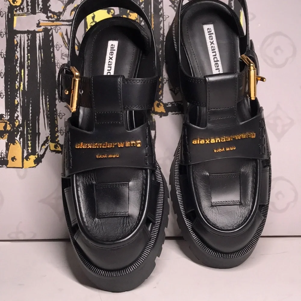 New Authentic Alexander Wang Carter Cage Sandals – Sleek Black Design